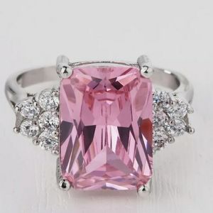 Pink Sapphire Engagement Wedding Bling Ring 925